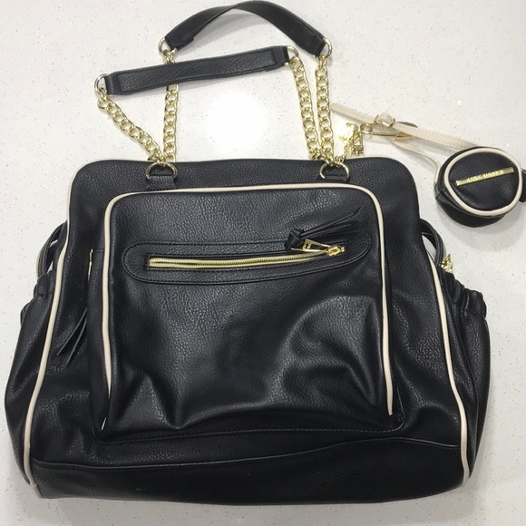 Steve Madden Other - Steve Madden black gold hardware diaper bag